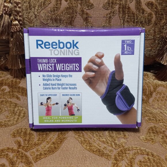 Reebok Set of Two 1lb./.45kg Thumb Lock Wrist Weights - Picture 1 of 8
